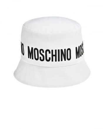 Панама с черным лого, белая Moschino