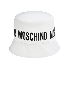 Панама с черным лого, белая Moschino