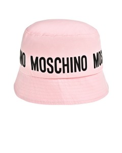 Панама с черным лого, розовая Moschino