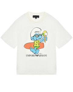 Футболка с принтом "смурфик" Emporio Armani