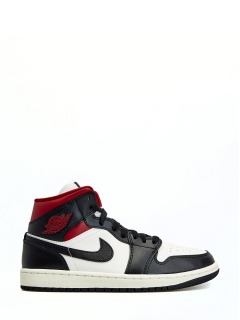 Кроссовки Jordan 1 Mid Black Sail 'Gym Red' (W)