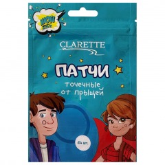 CLARETTE Патчи точечные от прыщей, белые